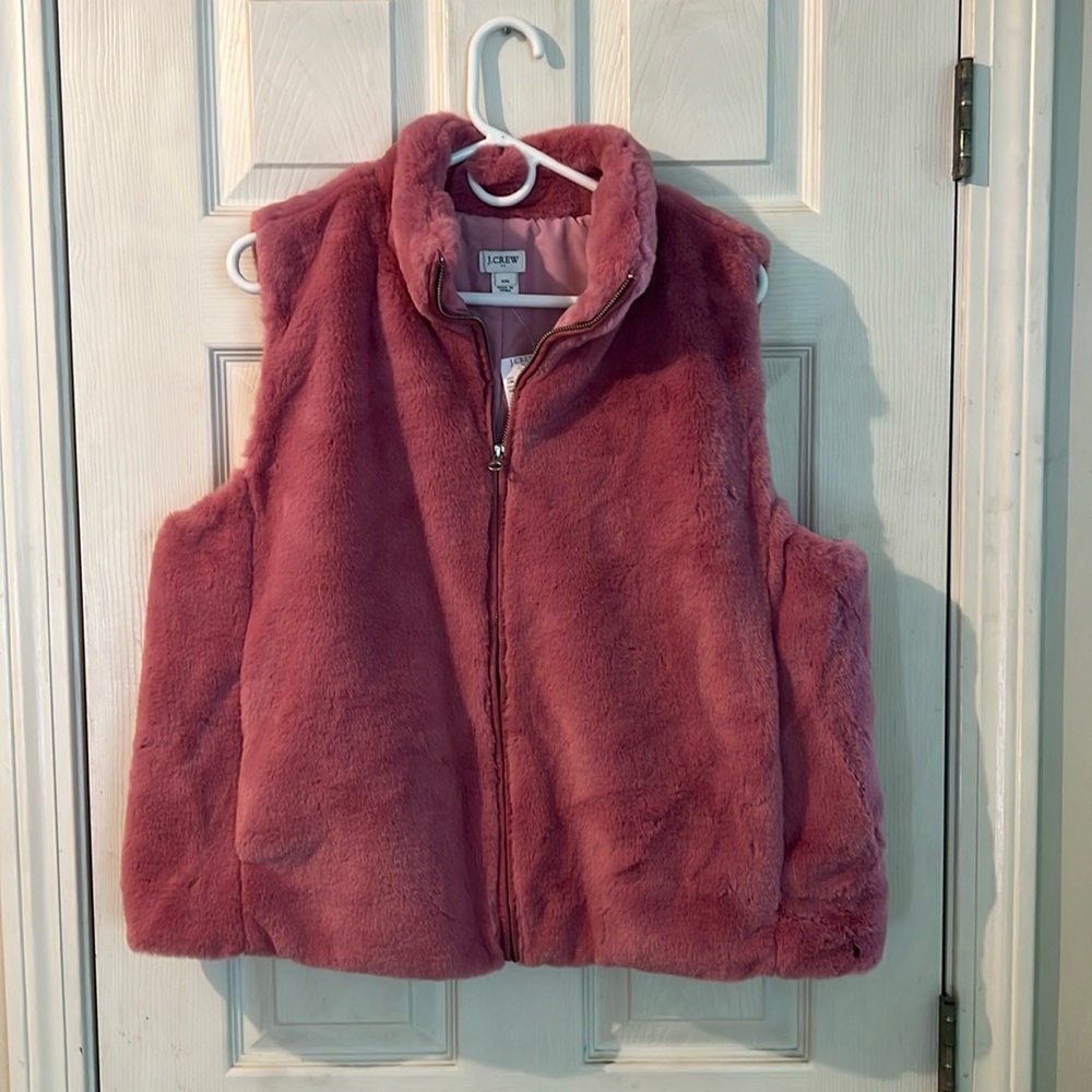 Women’s  J Crew Faux Fur Vest- New with tags